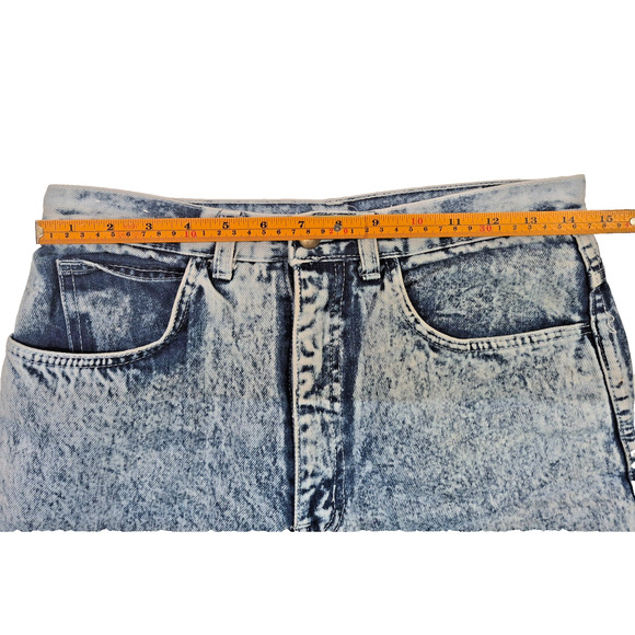 Vintage Style Acid Wash Mom Jeans High Waist Tapered Leg Distressed 80s 90s Sz11 - Picture 9 of 12